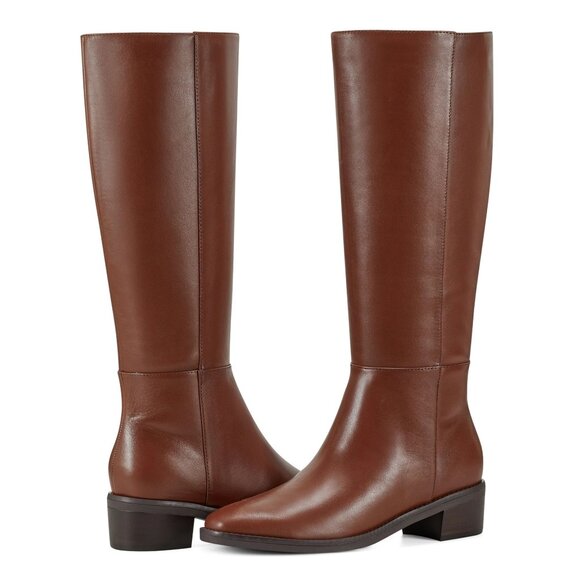 [NEW IN BOX] Easy Spirit Women Loretta Riding Boots Medium Brown Leather 8.5 - Picture 8 of 9